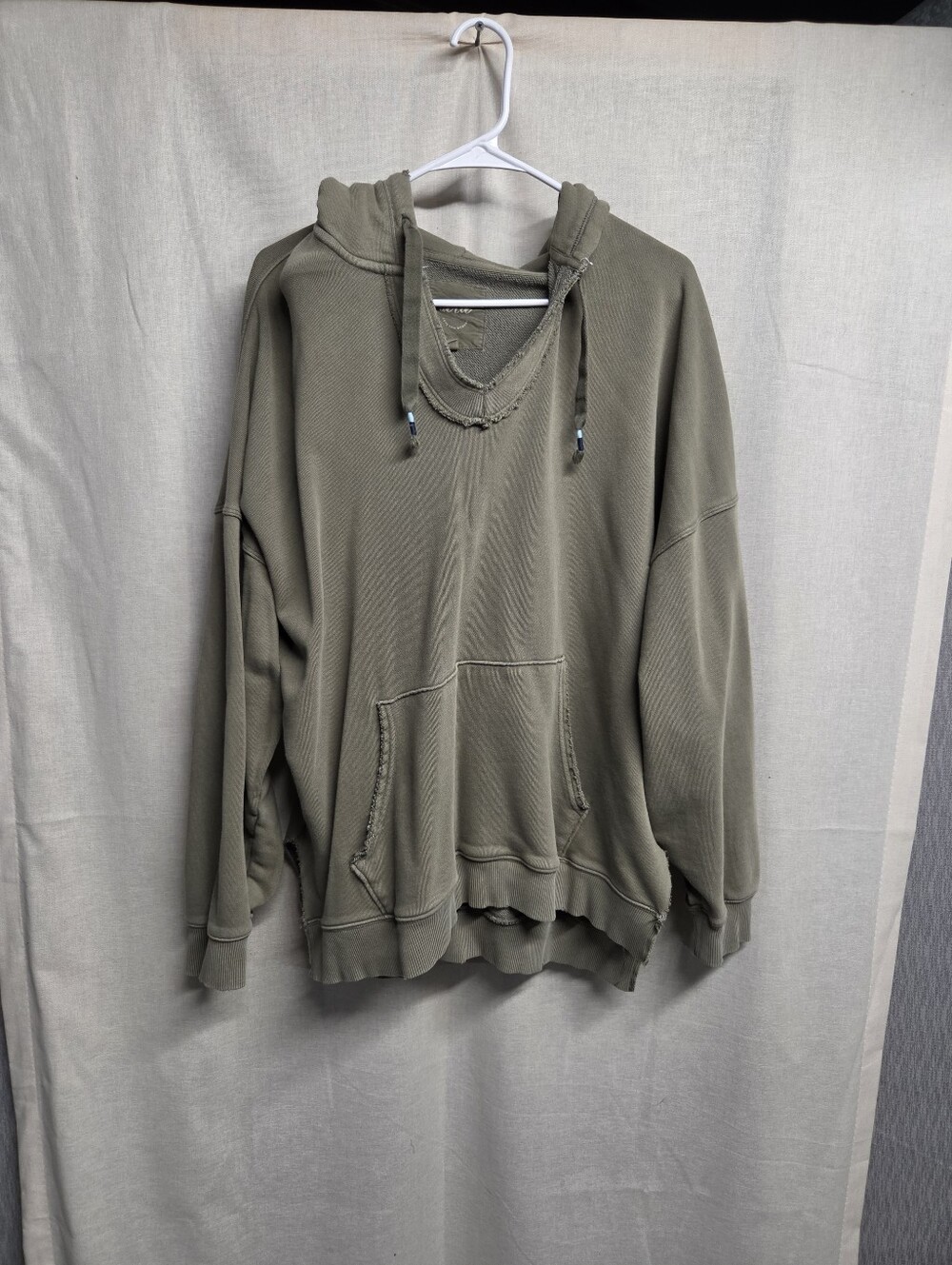 aerie Olive Green Distressed Hoodie